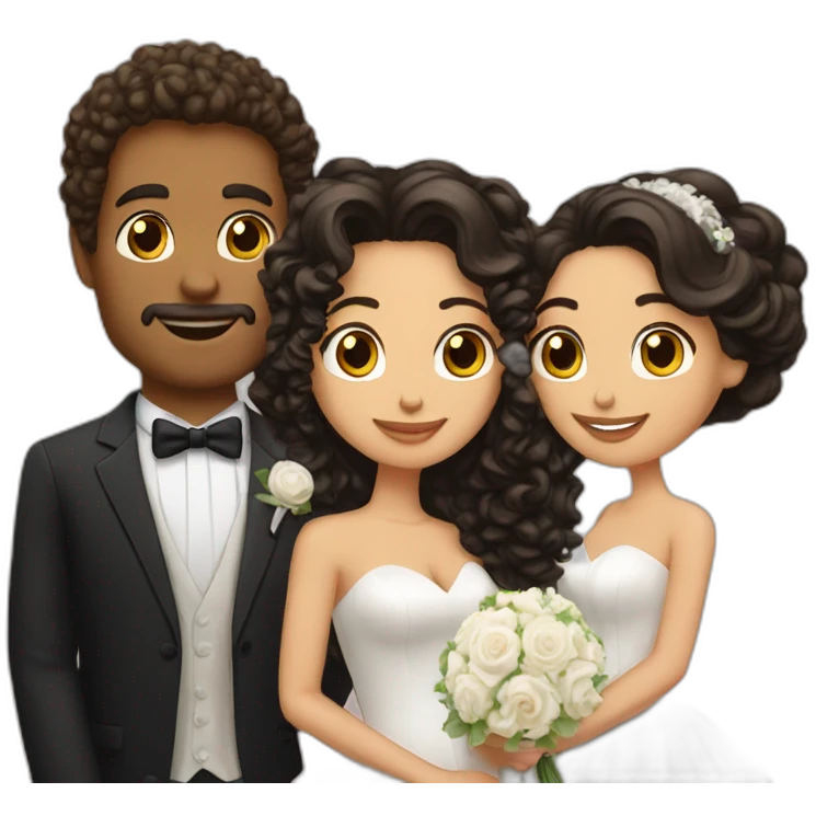 wedding couple with a white man with curly hair anda latina girl emoji