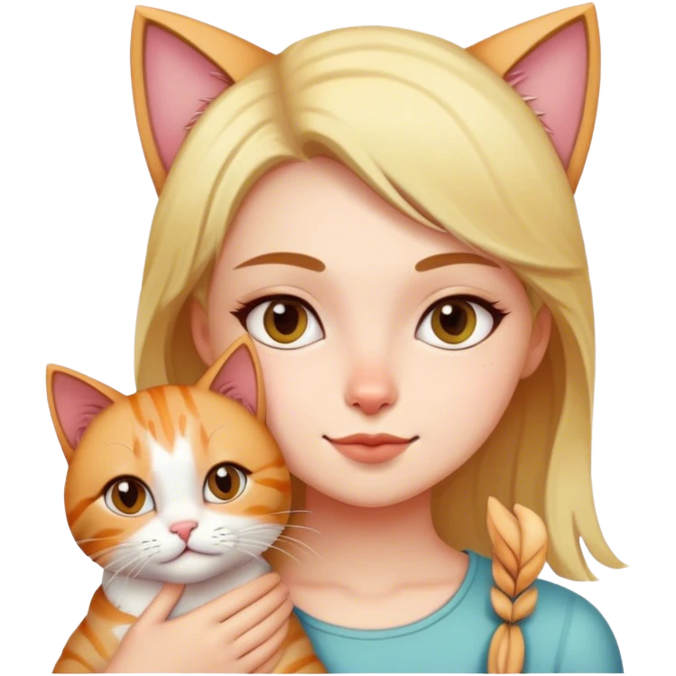 Girl and cat emoji
