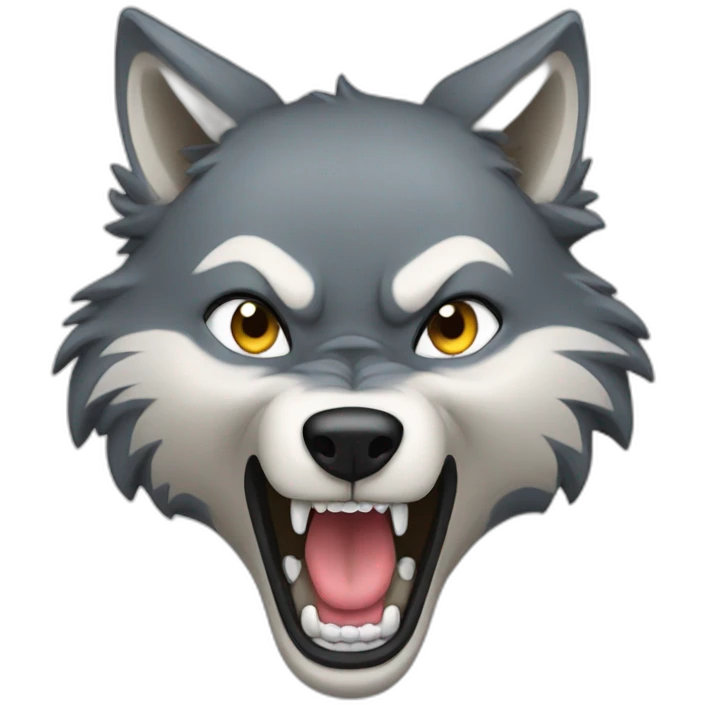 female wolf growling emoji