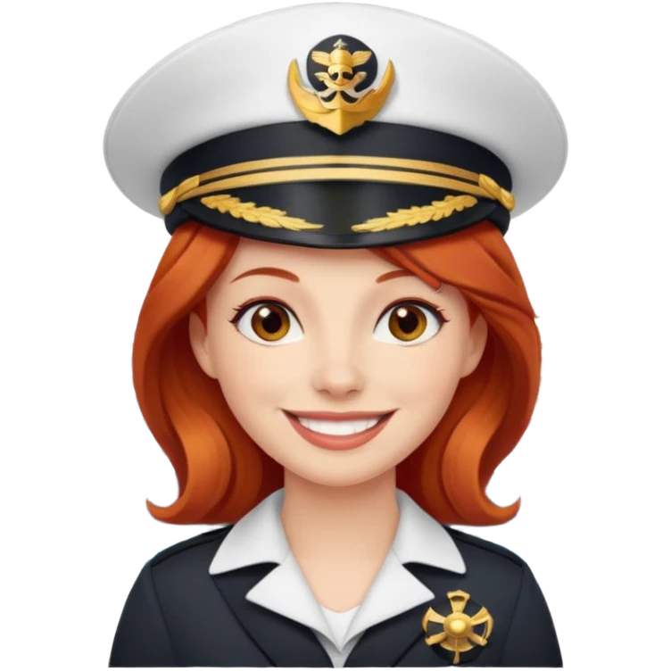 cruise emoji with a red headed woman emoji