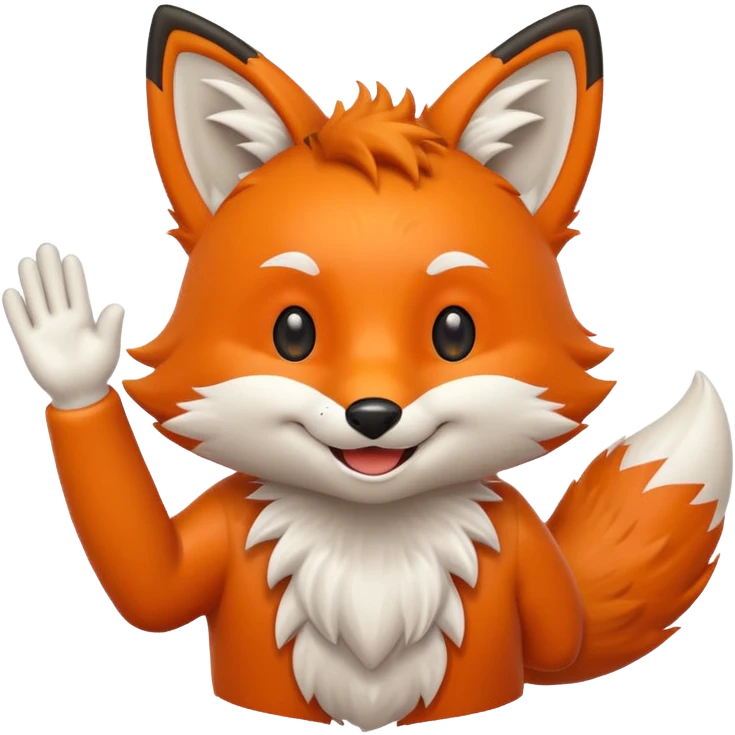 Diseña un Zorro saludando  emoji