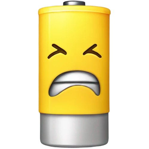 Yellow smile sad battery  emoji