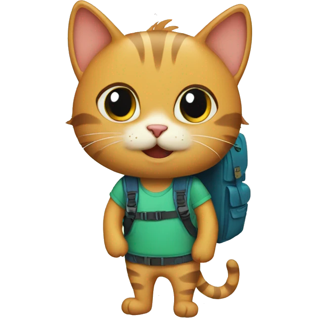 Cat with backpack  emoji