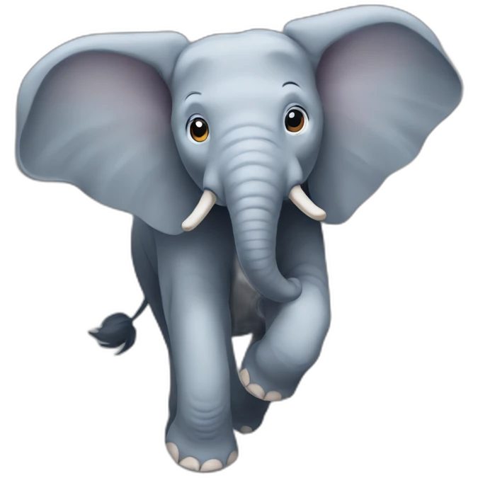 Elephant flying emoji