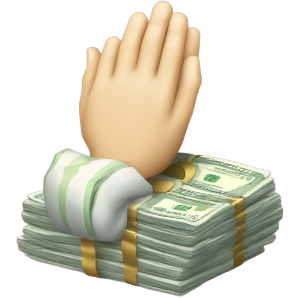 Praying hands holding cash emoji