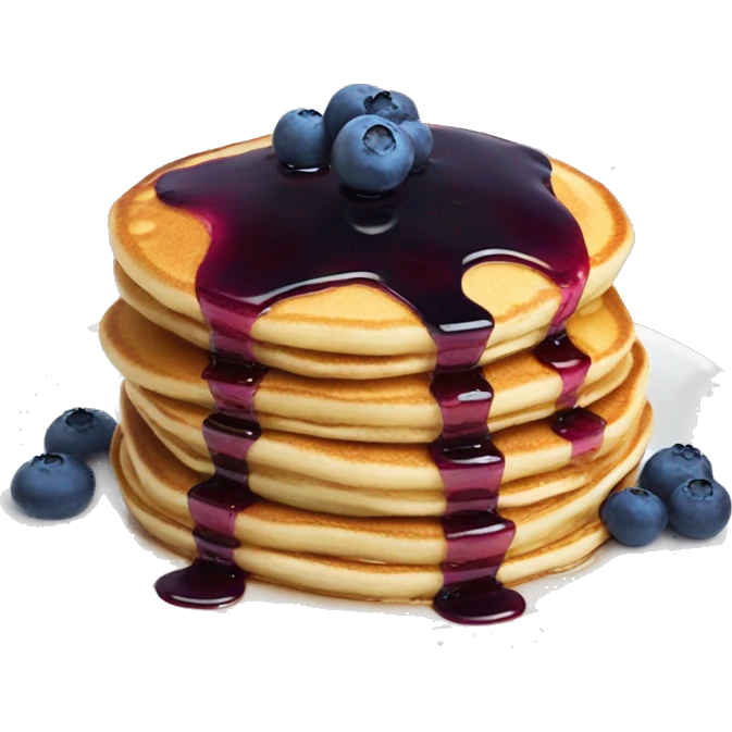stack of pancakes with blueberry’s and syrup on top  emoji