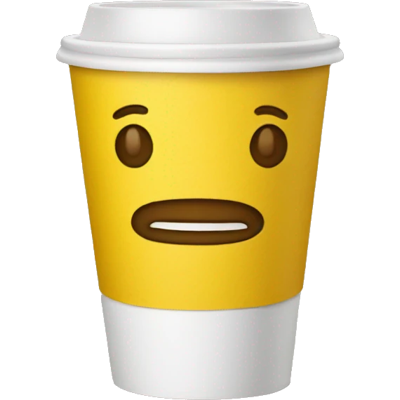 Yellow paper cup of coffee  emoji