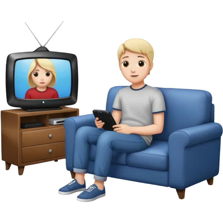 person watching a movie on the TV in their living room emoji