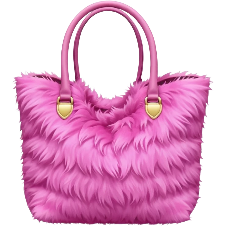 pink fur tote bag  emoji