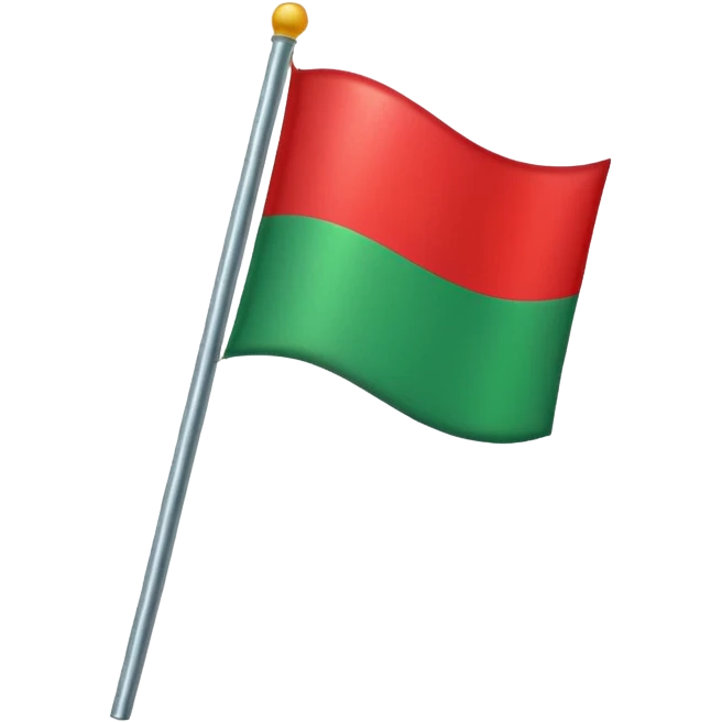 Una bandera roja y verde abajo corte recto osea q no haya espacio de fondo emoji