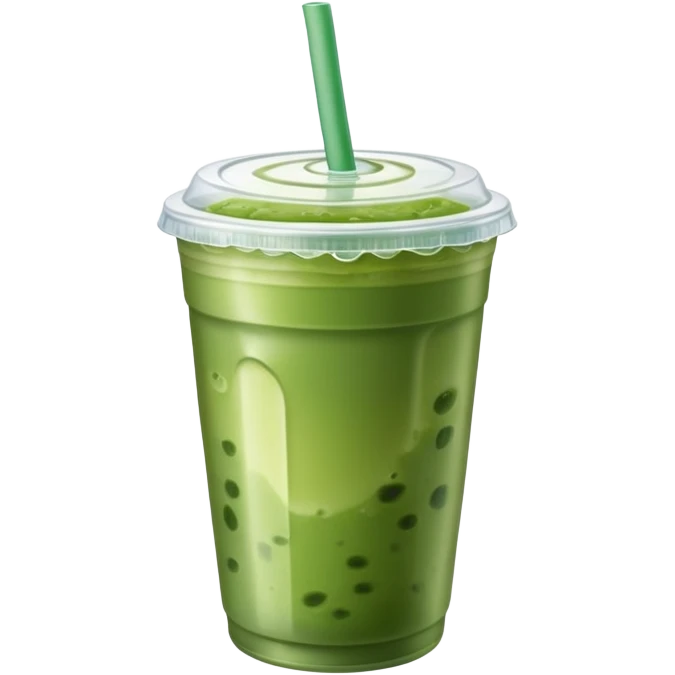iced matcha plastic cup with lid emoji