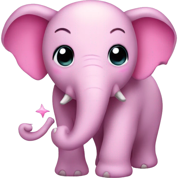 Pink elephant with sparkles  emoji