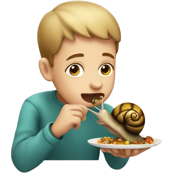 boy eating snail emoji