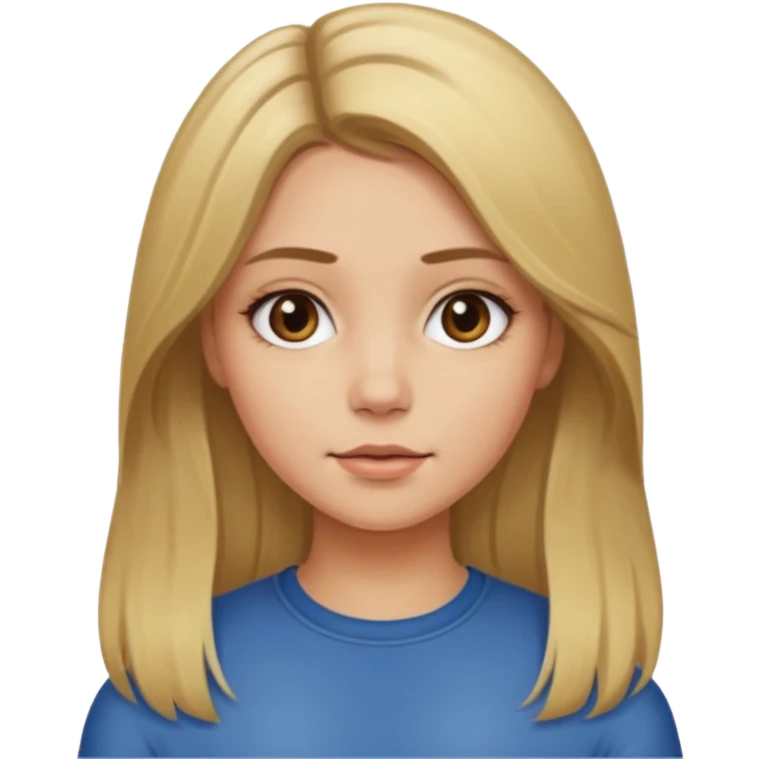 Dirty blonde hair girl with middle part emoji
