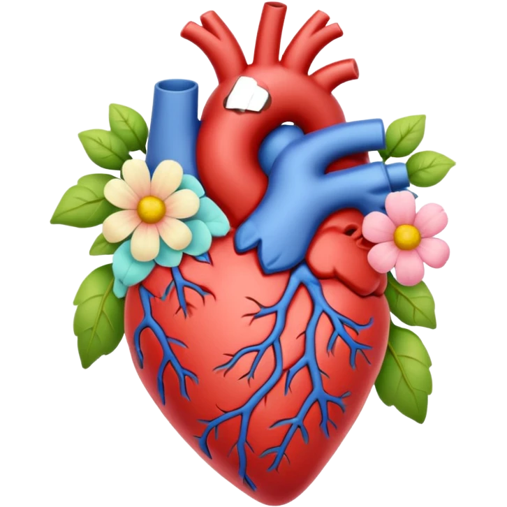 Anatomical hart with flowers Pastel colors emoji