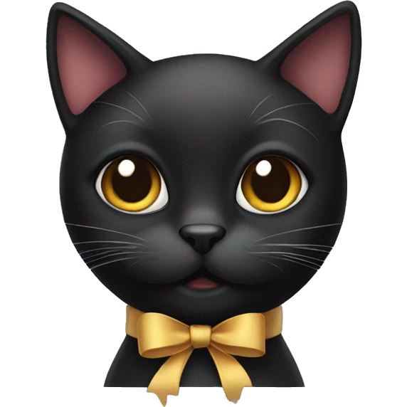 black cat with bow emoji