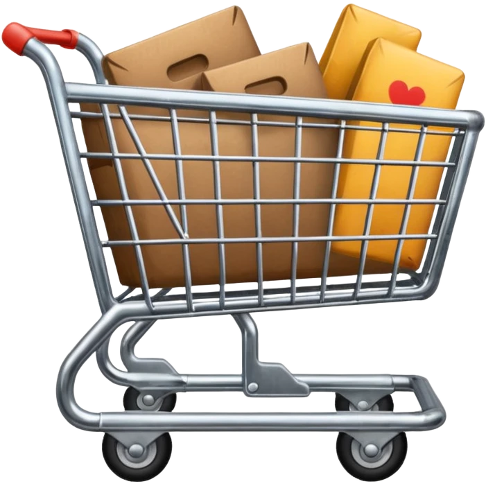 shopping cart vintage like a sticker emoji