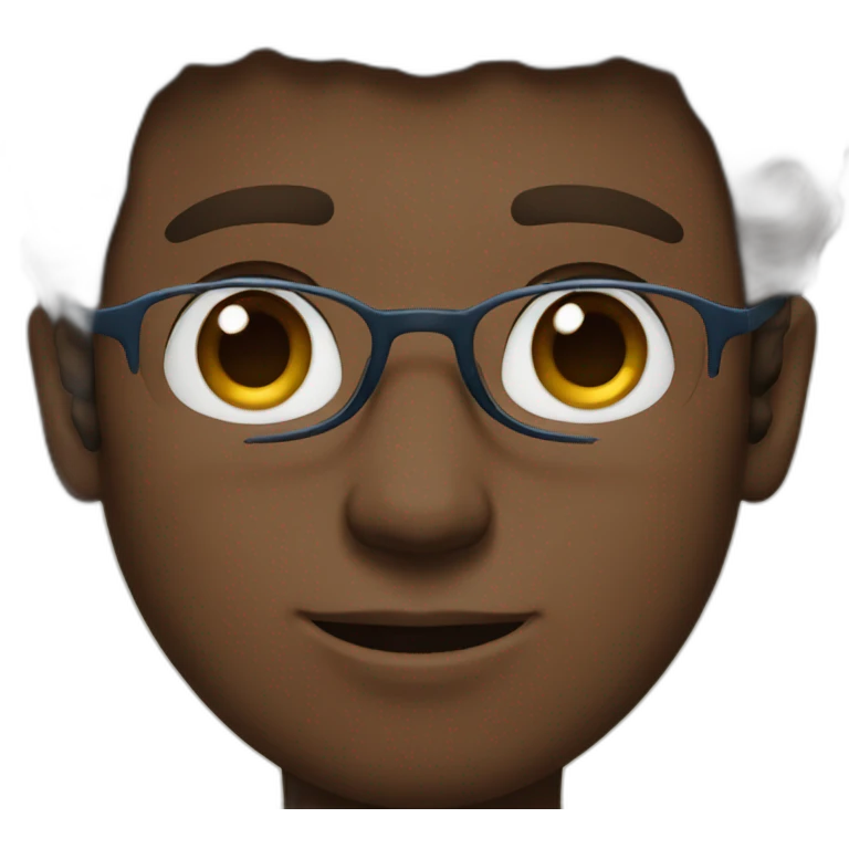blue-eyed man with glasses and brown hair emoji
