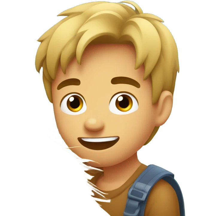  boy chewing on hay emoji
