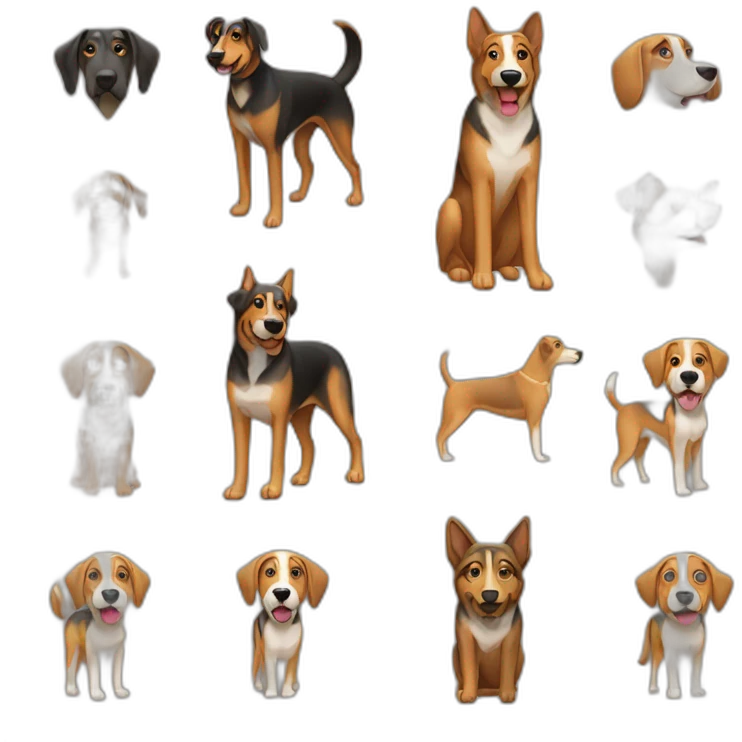 coonhound and German shepherd mix dog walking emoji