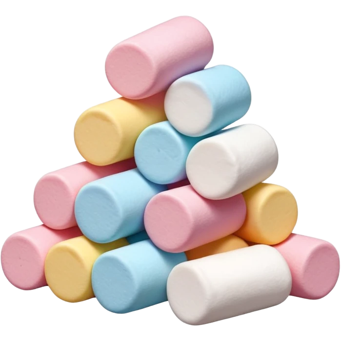 pile of colorful cylindrical marshmallows, simple, clear emoji