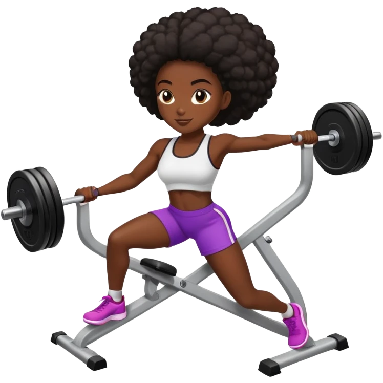 black dark girl hip thrusting at the gym emoji