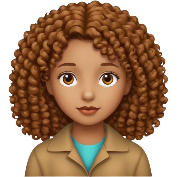 esmer kumral renkli kıvırcık kız emoji