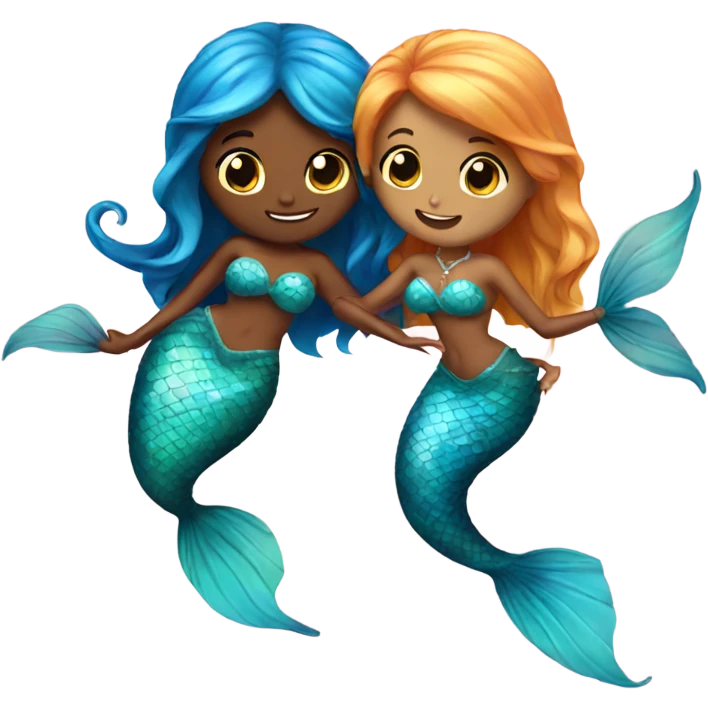 two mermaids in love emoji