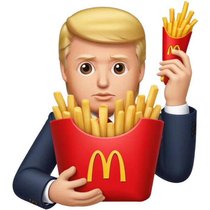 Trump holding McDonald’s French fries emoji