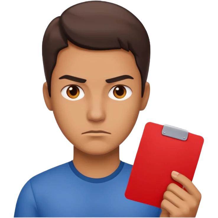 Half with red card emoji