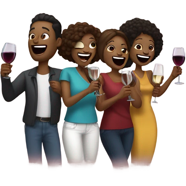Karaoke and wine emoji