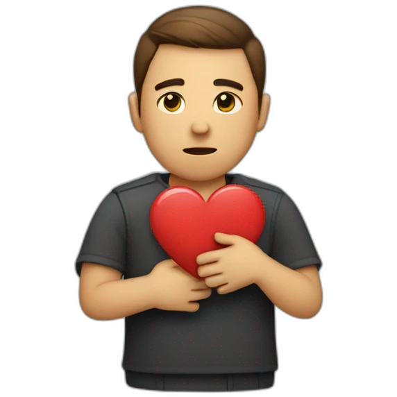 Person with a broken heart in the arms emoji