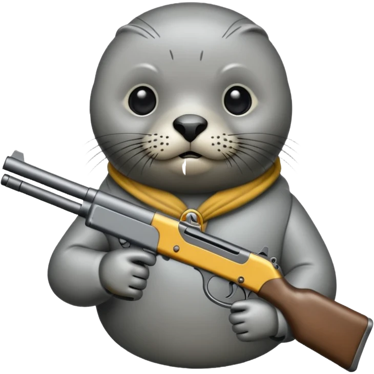 Seal holding a gun emoji