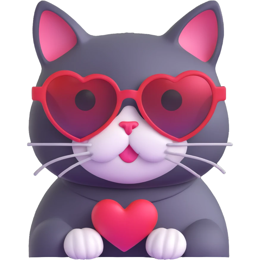 Cat wearing heart-shaped sunglasses emoji
