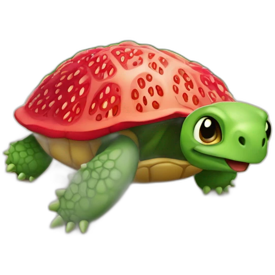 Fraise sur une tortue emoji