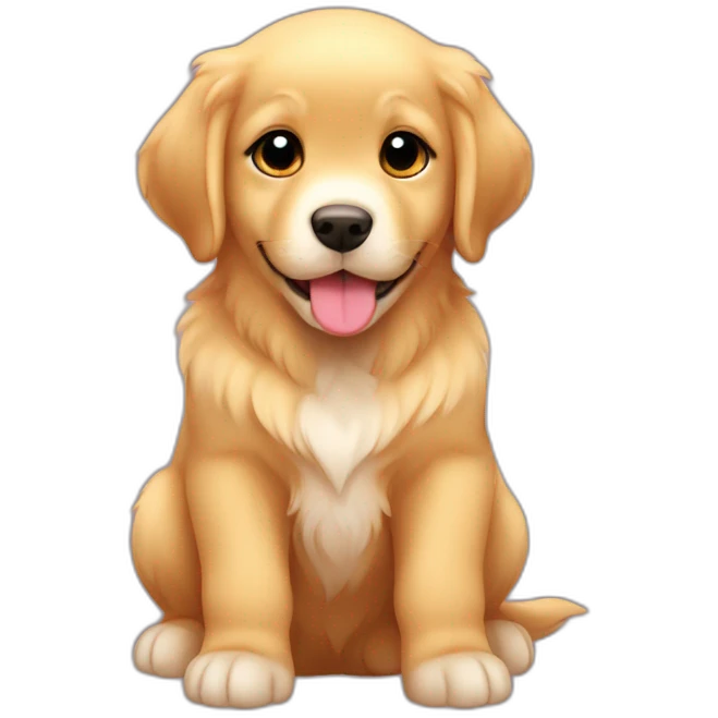 Golden Retriever cute puppy kawaii emoji
