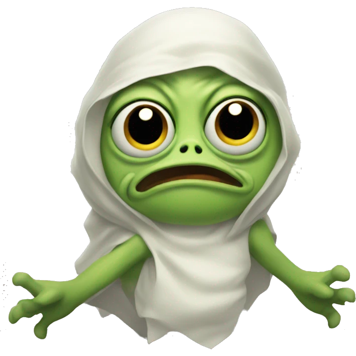Pepe is a ghost with arms, looking angrily and scaring emoji
