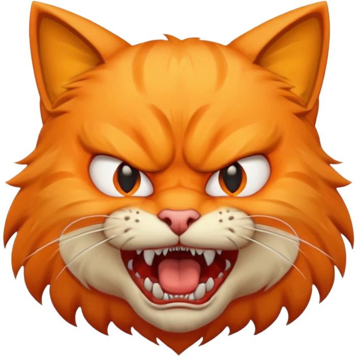 angry cat with fangs, front face  emoji