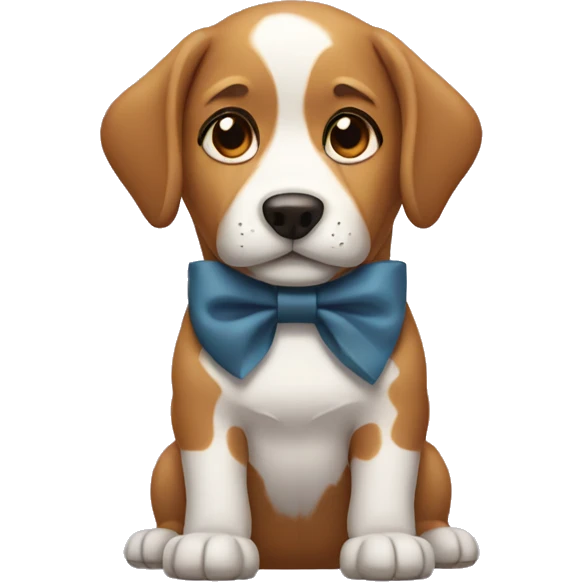 dog wearing a bow collar  emoji