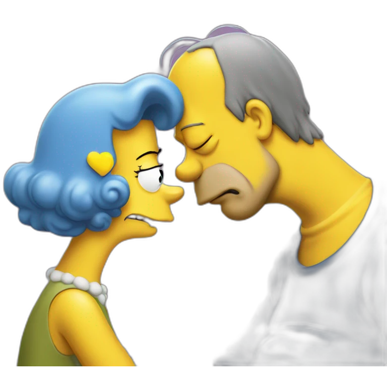 Homer Simpson kissing Marge Simpson emoji