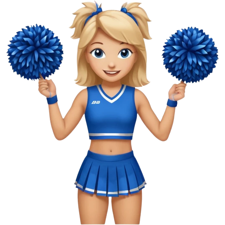 Full body , female , cheerleader , blue eyes emoji