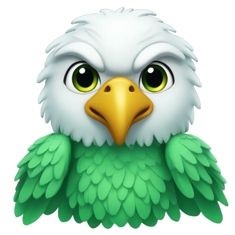 Green smiley eagles emoji