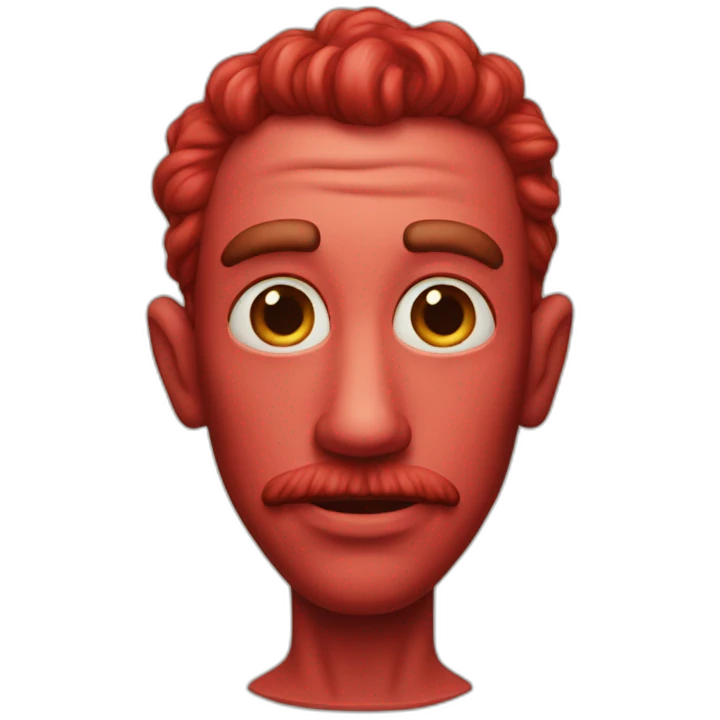A strange, beautiful red man  emoji