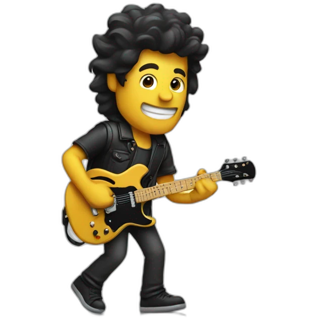 guitarist man carrying black electric guitar emoji