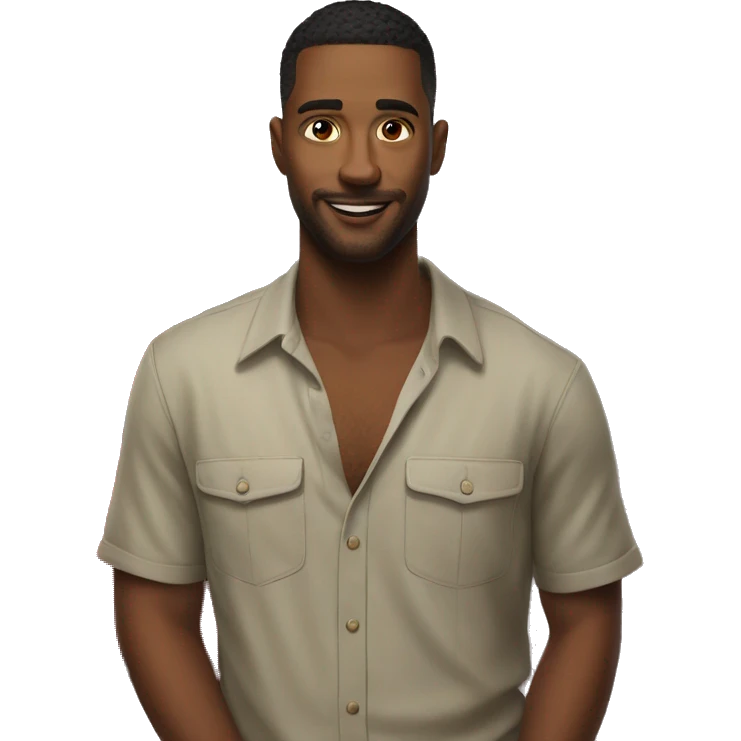 confident man indoor portrait emoji