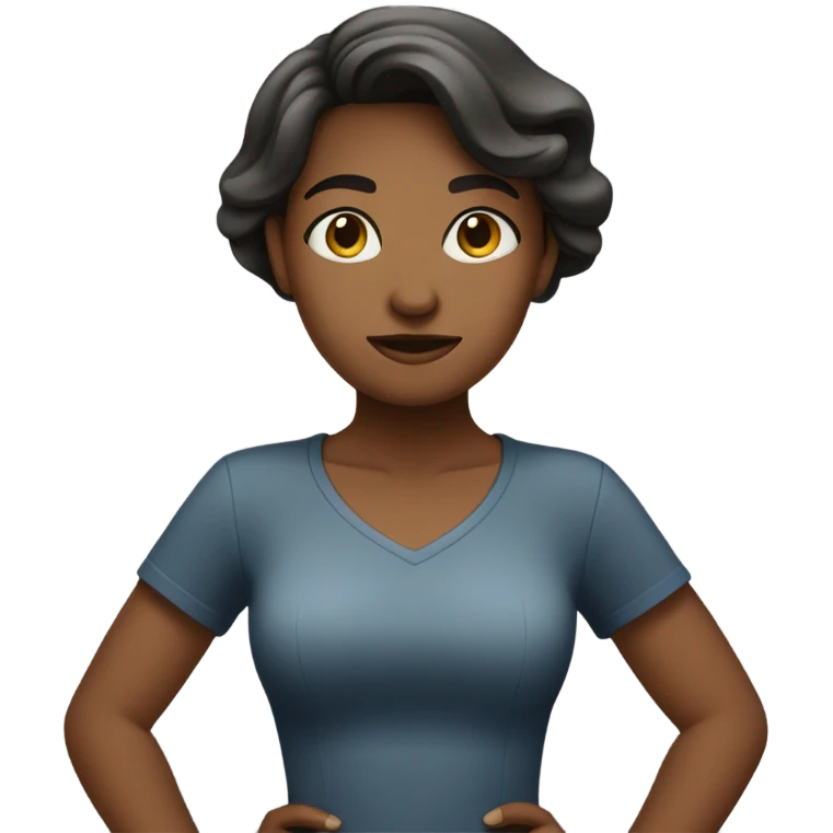 Girl standing with hands in hips emoji