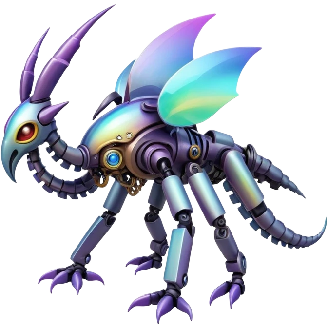Mechanical modern complex iridescent aesthetic-scenery-Fakémon-creature emoji