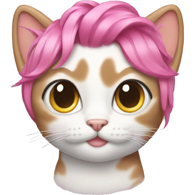 cat with a pink hair piece emoji
