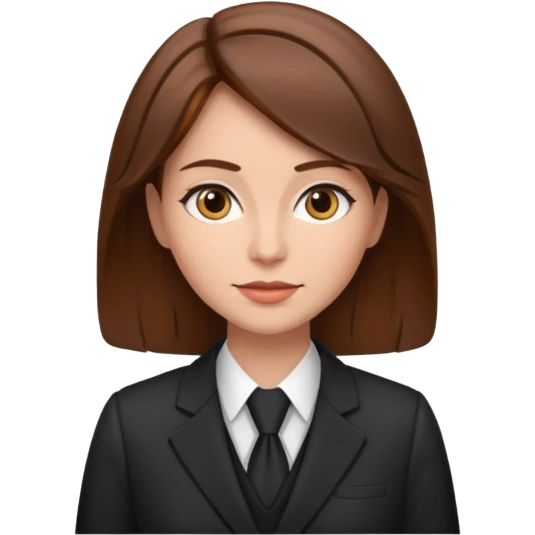 Mujer abogada, castaña emoji