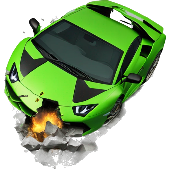 a lamborghini crashing emoji